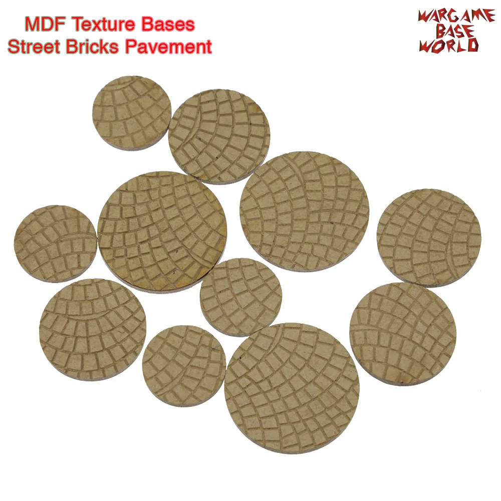 MDF 텍스처 베이스, 거리 벽돌 포장 텍스처 베이스, 레이저 컷, 25mm - 40mm
