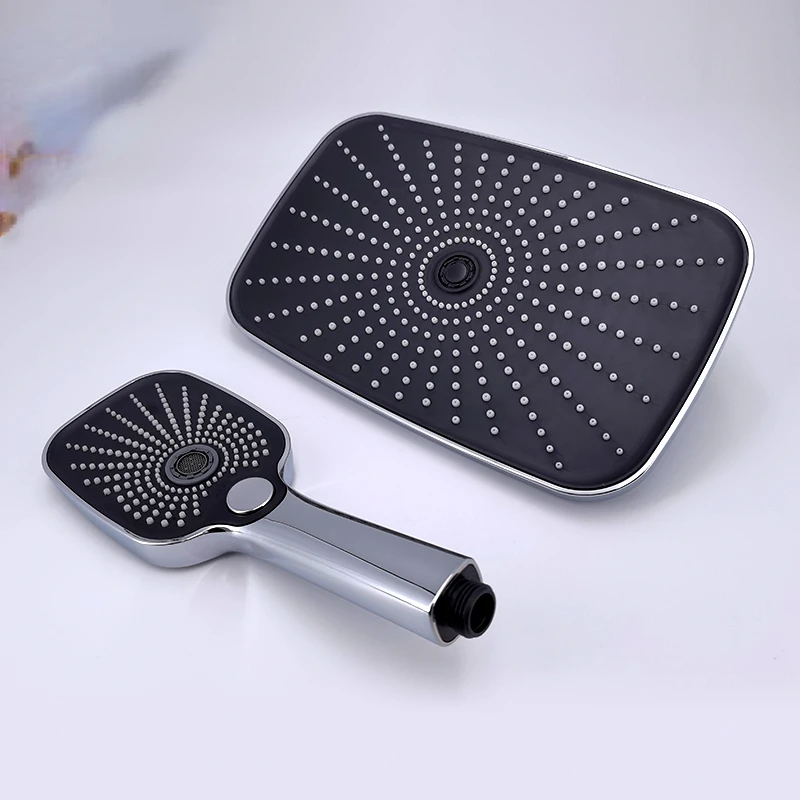 

Square Shower Head Rainfall With Hand Held High Pressure Shower Set for Bathroom Shower System Bathroom Accessories Chrome