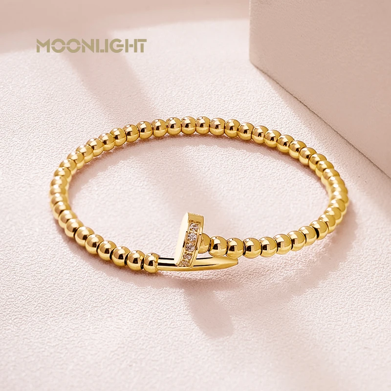 Zirconia Bangle Bangle Bracelet Beaded Bracelet Bead Bracelet Zircon Bracelet Classic Round Beads Nail Bracelets Wristband Bangles For Women Accessories