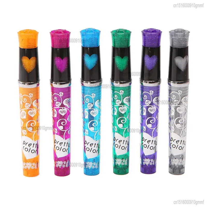 

6Pcs Color Set Washable Glitter Tattoo Gel Pen 1.0mm Tip Eco-friendly Ink For Art Graffiti Drawing Painting DIY Skin Decoration