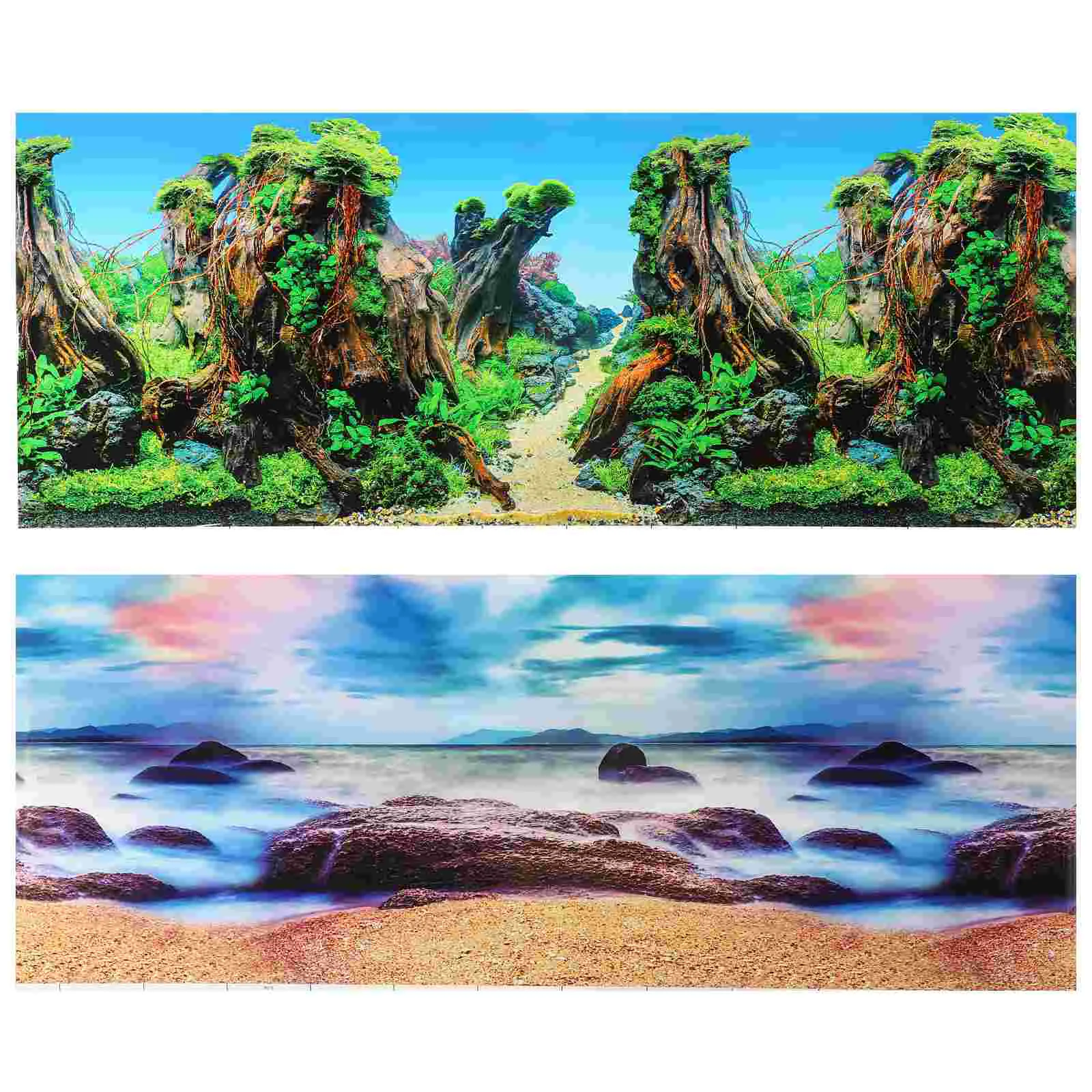 

Picture Fish Tank Background Paper Stickers Decor Thick Film Removable Aquarium