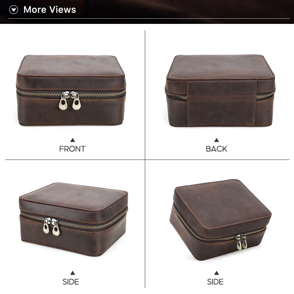 Travel Watch Organizer | Premium Retro Genuine Leather Travel Organizer for Watches, Su... - SKU GLTO1459 - UGI Packaging