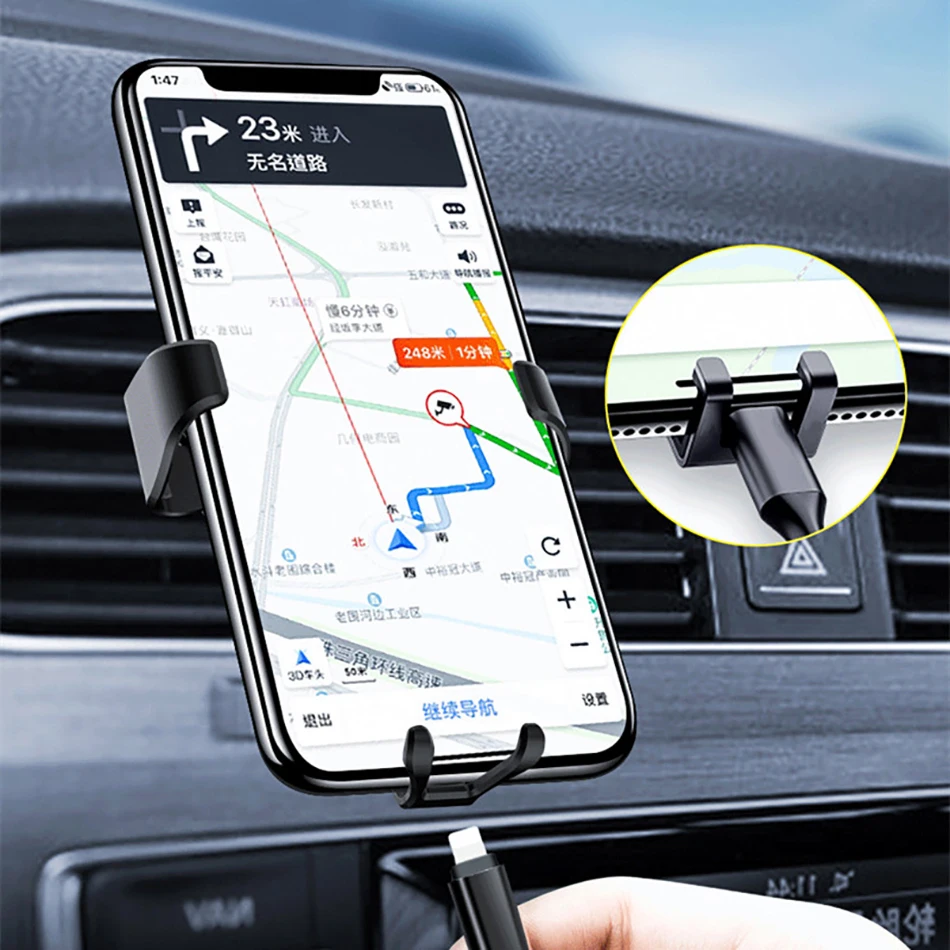 phone holder for car Gravity Car Holder For Phone Air Vent Clip Mount Mobile Cell Stand Smartphone GPS Support For iPhone 13 12Pro Max Xiaomi Samsung car cup phone holder