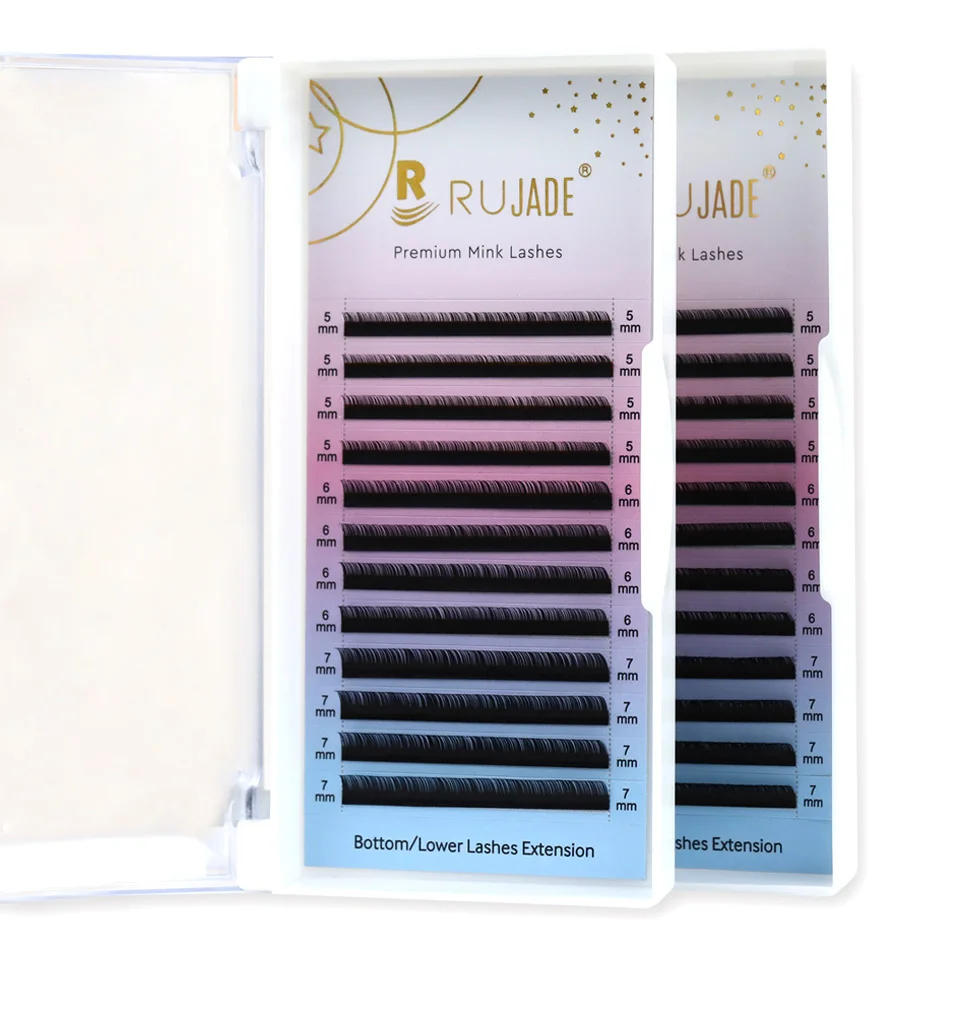 RUJADE Kurze Größen 5 mm 6 mm 7 mm 8 mm Unterwimpern Untere Wimpern Natürliche falsche individuelle Wimpernverlängerungen Untere untere Wimpern – Detail 13