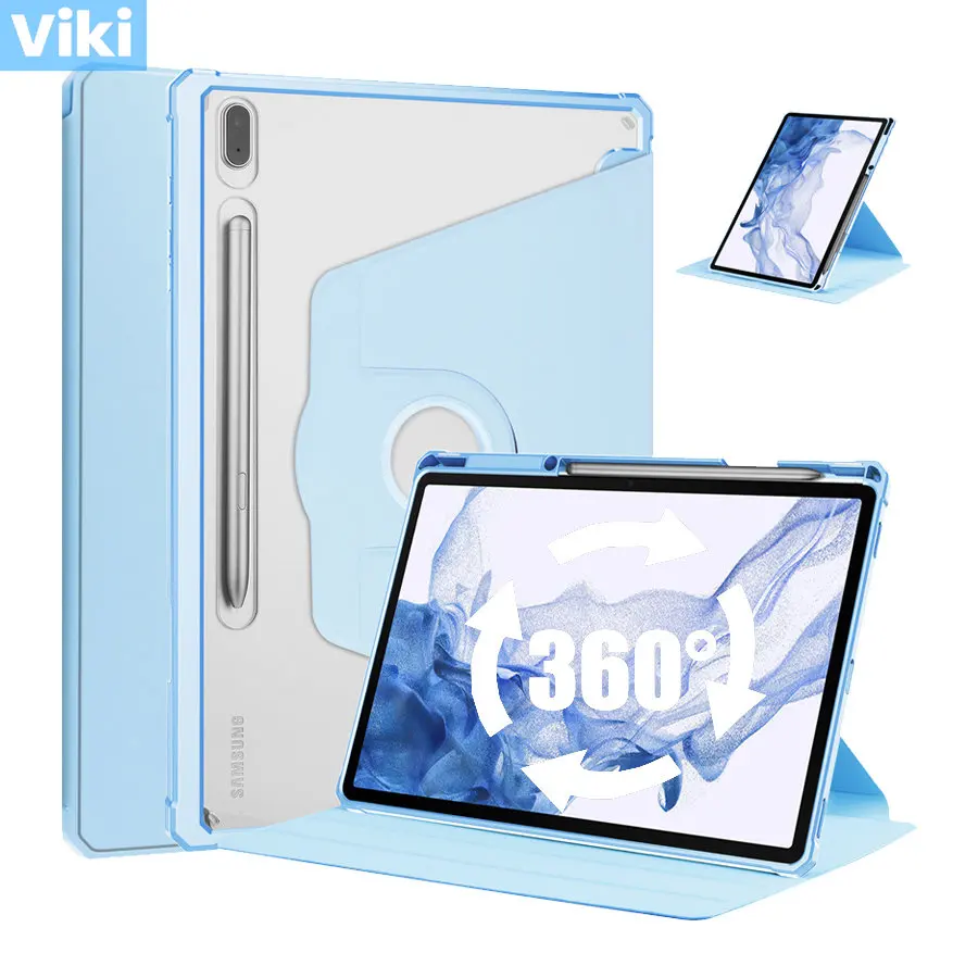 

360° Rotation Acrylic Case For Samsung Tab S6 Lite 10.4'' A8 10.5'' S7 S8 11 S7 FE S8 Plus 12.4 Stand Tablet Cover With Pen Slot