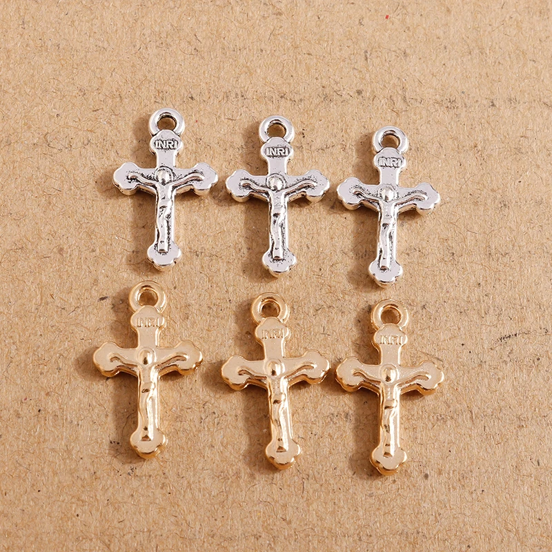 30 teile/los 20*12mm Legierung Kreuz bezaubert religiöse Kruzifix Anhänger für Schmuck herstellung Accessoires DIY handgemachte Ohrringe Halskette