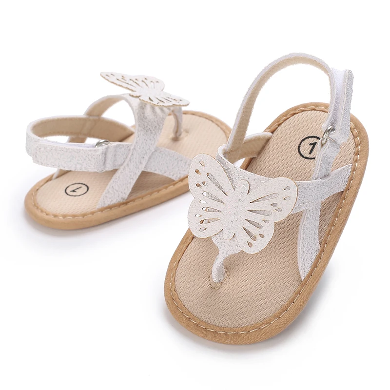 Baby Girls Flip Flop Sandals Butterfly Anti-Slip Soft Sole Princess Shoes Beach Slipper Toddler Mules Sandals Kids Shoes Kids Sandals Baby Sandals