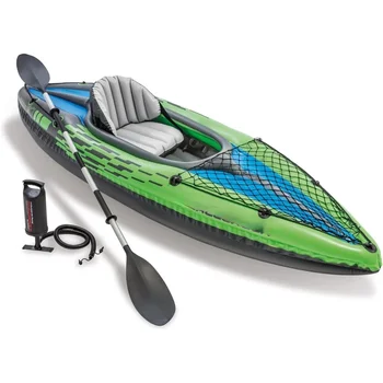 Challenger Super Strong PVC Inflatable Deluxe 86 in Kayak with Paddles & High-Output Pump 1