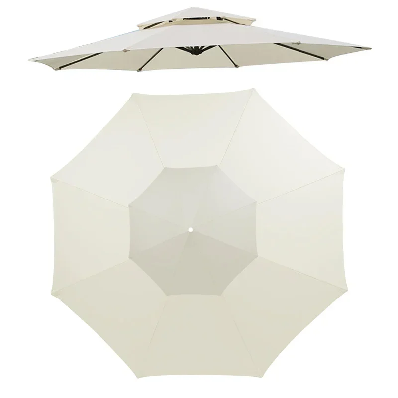 Garden Umbrella Replacement Canopy 8Ribs Outdoor Awning Stall Umbrella Sunshade Cover Replacement Cloth Waterproof Top Fabric