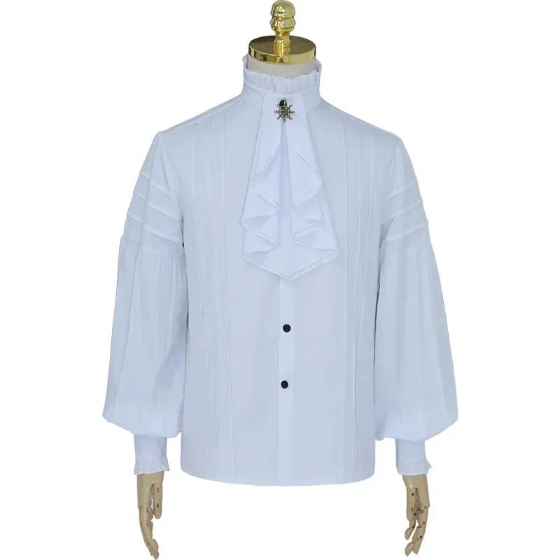 T-shirt Médiéval Homme à Col Châle - Style Gothique, Renaissance, Pour Cosplay, Fêtes Et Halloween - 7