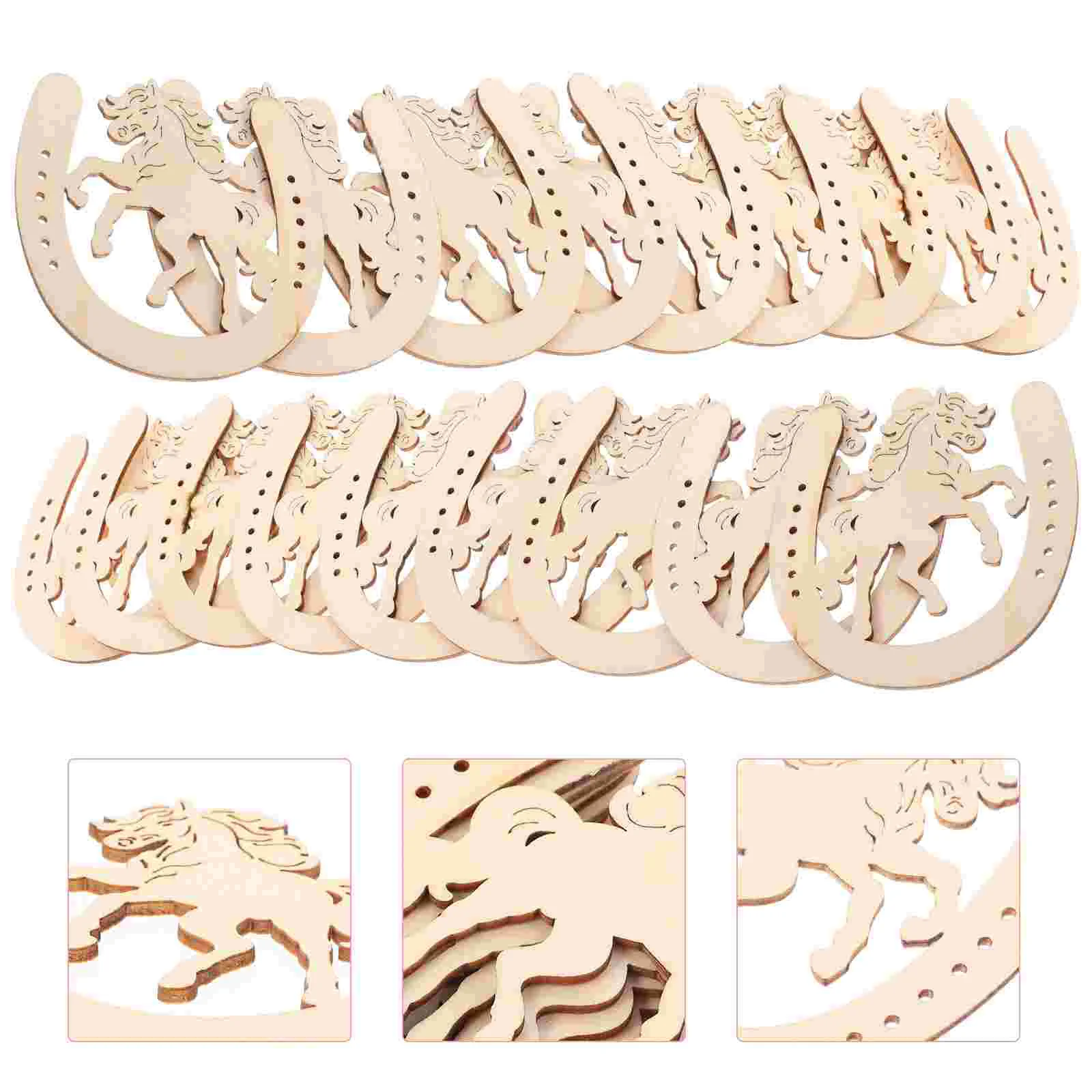 

Horseshoe Unfinished Wooden Cutouts Unpainted DIY Wood DIY Wood Pendant Graffiti Painting Festival Decorative Wood Chip