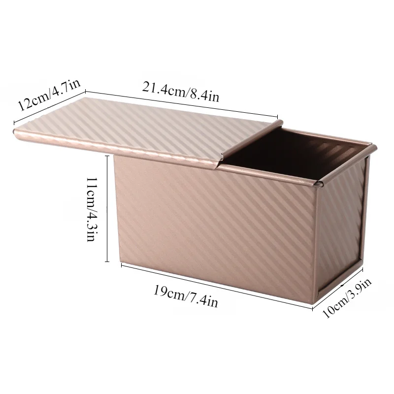 Non-Stick Corrugated Carbon Steel Loaf Pan with Lid - 1lb Capacity