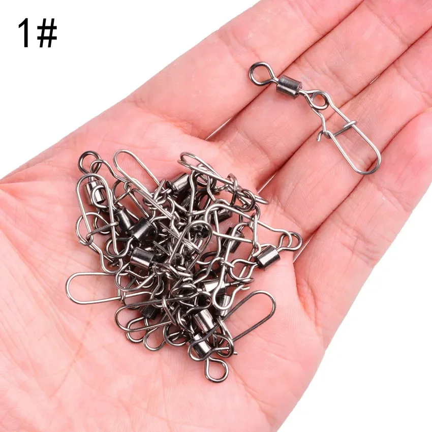 Aorace Stainless Steel Fishing Connector Pin Set - Bearing Rolling Swivel Snap Pins Tackle Accessories Collection
