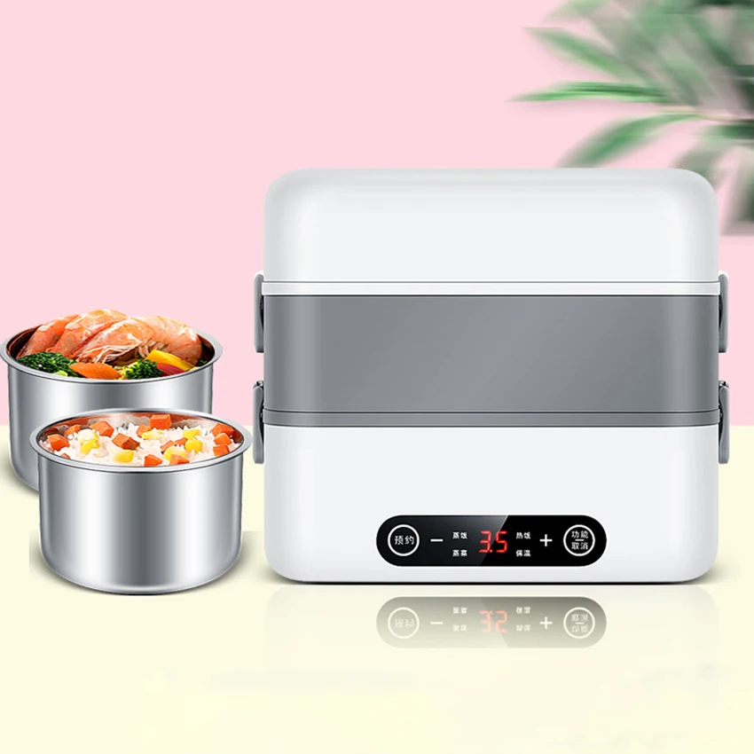 Lancheira Elétrica Portátil com Nomeação Inteligente Multicooker Recipiente Aquecedor de Alimentos Hot Pot 24h Inner Pot