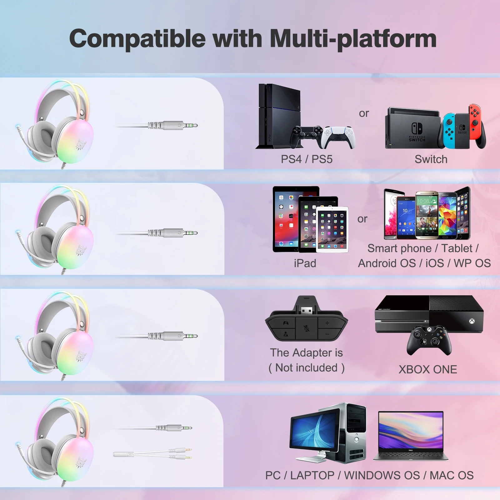 ONIKUMA X25 RGB Headset 5