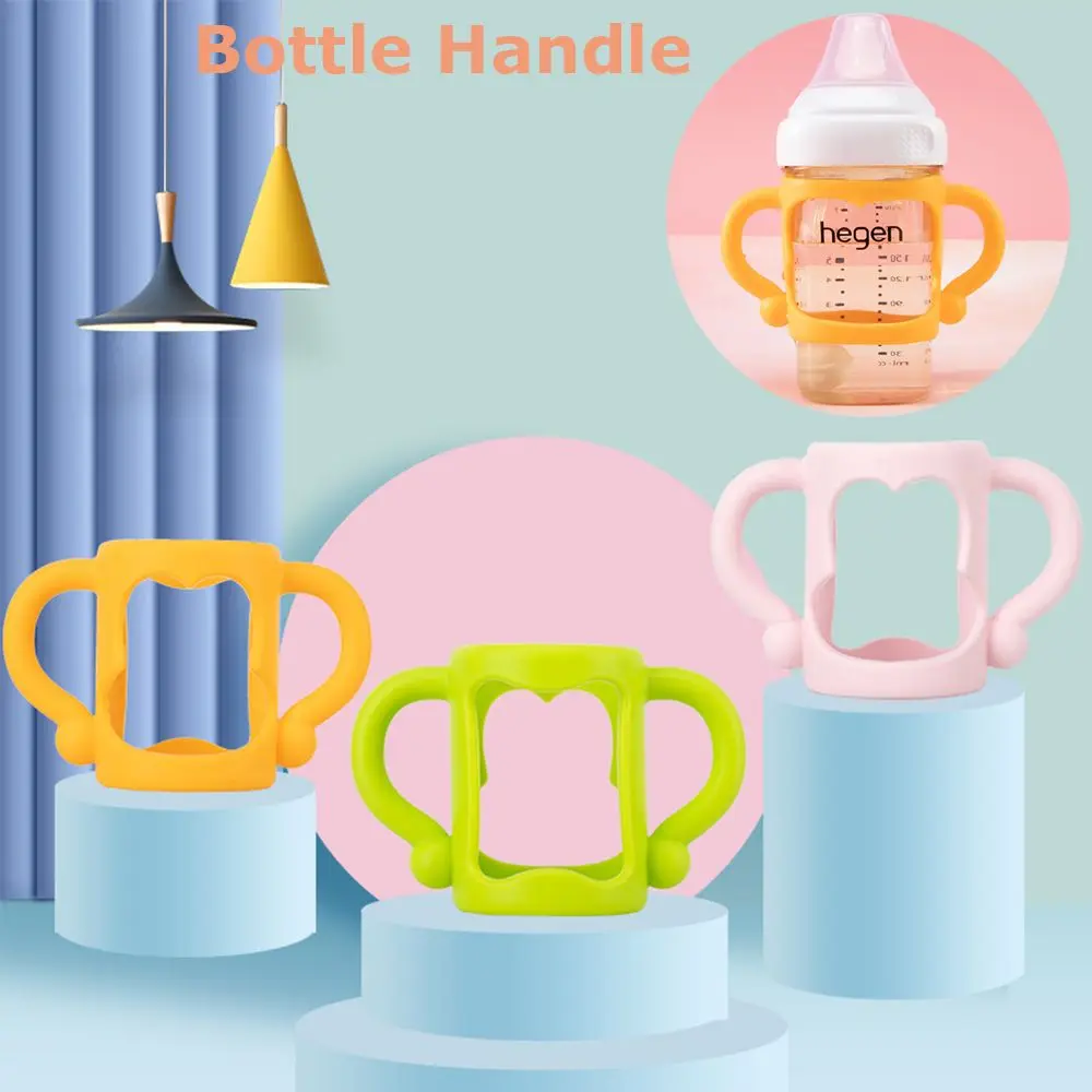Multicolor Heat Resistant Silicone Baby Bottle Handles Wide Mouth Grip Feeding Bottles Accessories Universal Handle