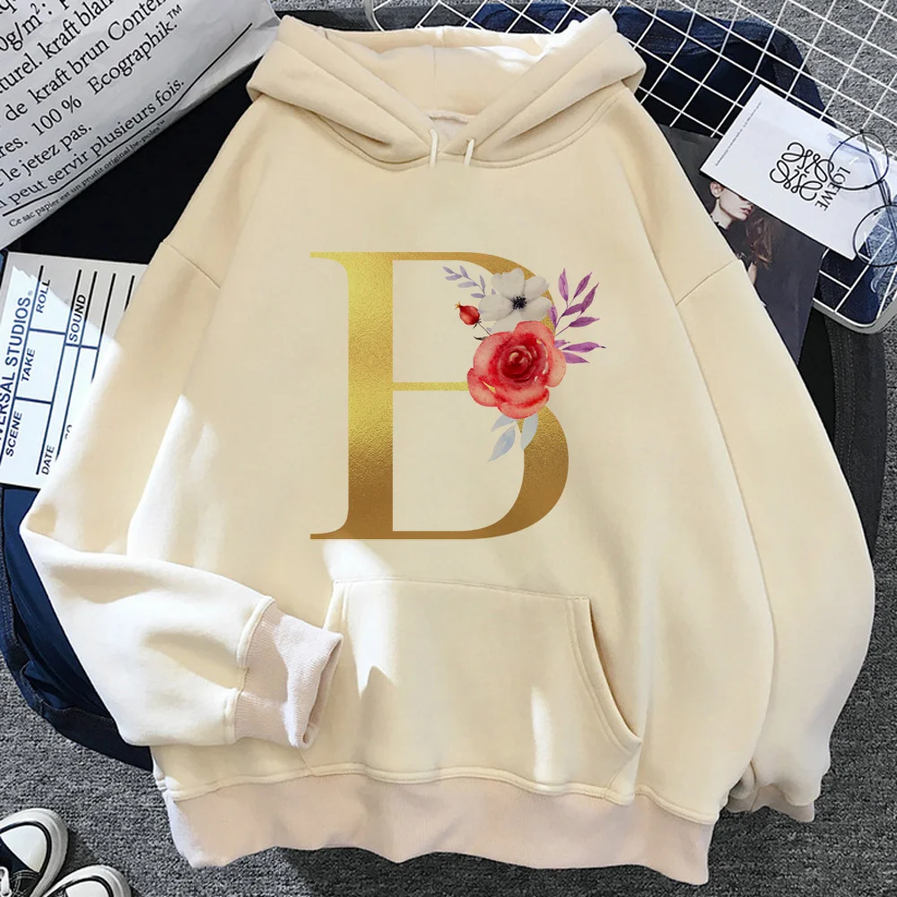 

Alphabet A-z hoodies women 2023 Winter gothic anime clothing hoddies female Fleece sweatshirts