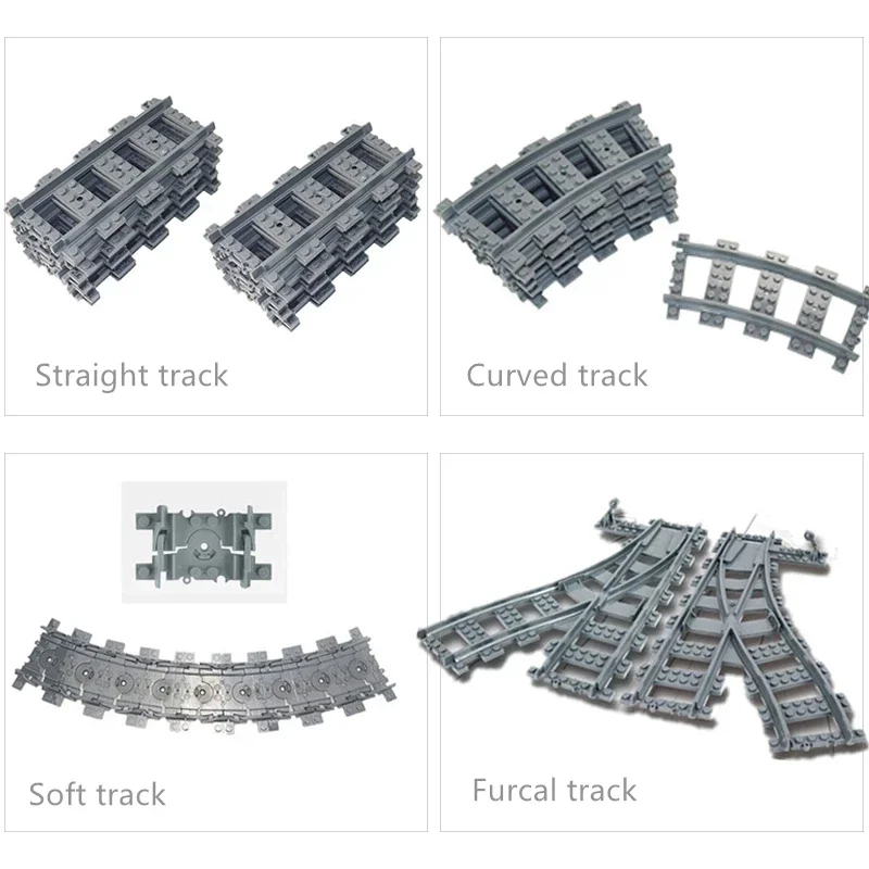 DIY Building Blocks Bridge Tunnel Model straight curved Rail Bricks soft Flexible Cross Tracks Railway City Trains Parts building blocks,construction blocks,racing car building blocks,car building blocks,anime block toys