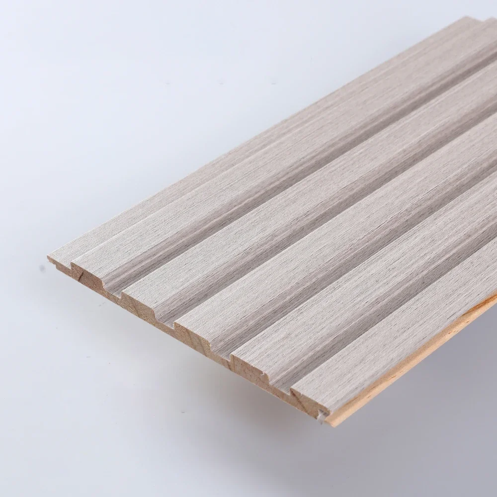 

5 Pcs 2300MMX150MMX8.5MM Flut Wall Panel Wood Color Interior Decoration International Customize Building Material