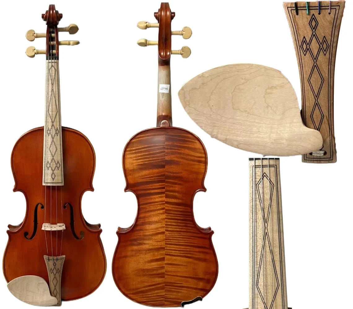 Baroque style profession maestro violin 4/4,drawing and sculpted volute #14682