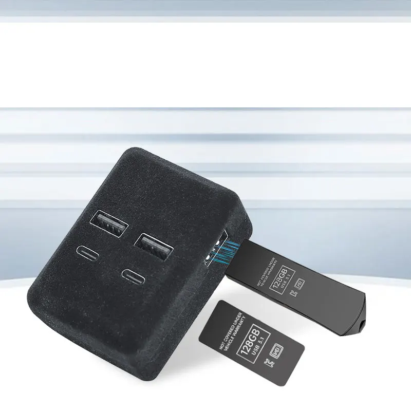 For Tesla HUB Fast Charge Expansion USB Splitter HUB Docking Station Model 3 Y Center Glove box expansion dock