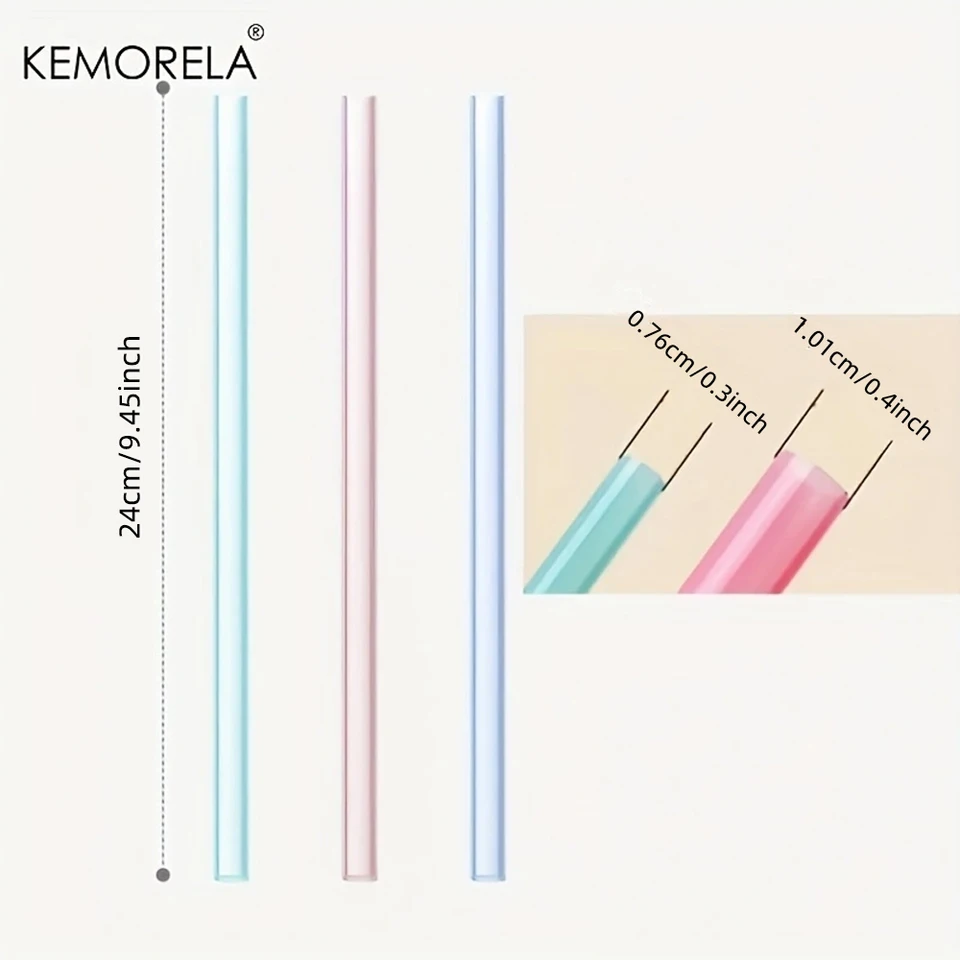 Set 6 Cannucce In Silicone Riutilizzabili | Senza BPA | Con Spazzola Di Pulizia | Diametro 6 Mm - Foto 3