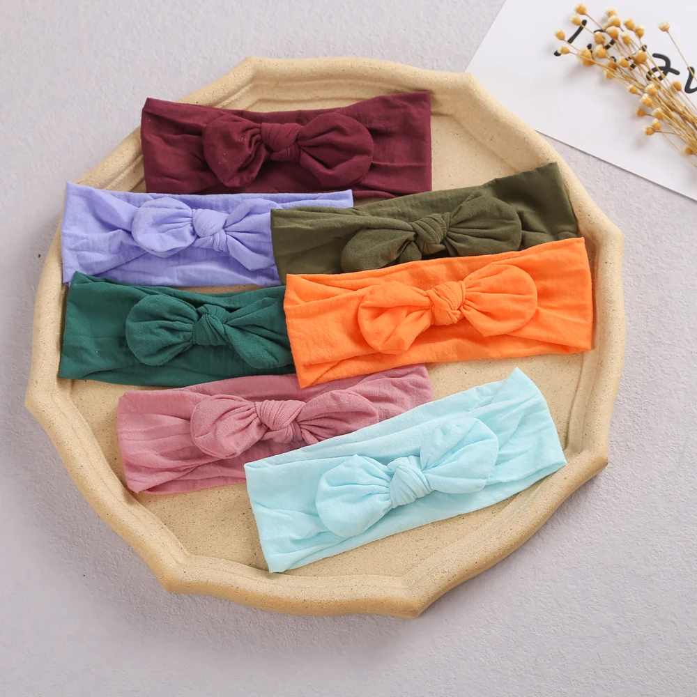 Baby Girl Hair Accessories Chidlren Headbands Elastic Soft Nylon Head Band Solid Color Bandana Hair Band Toddler's Headdress