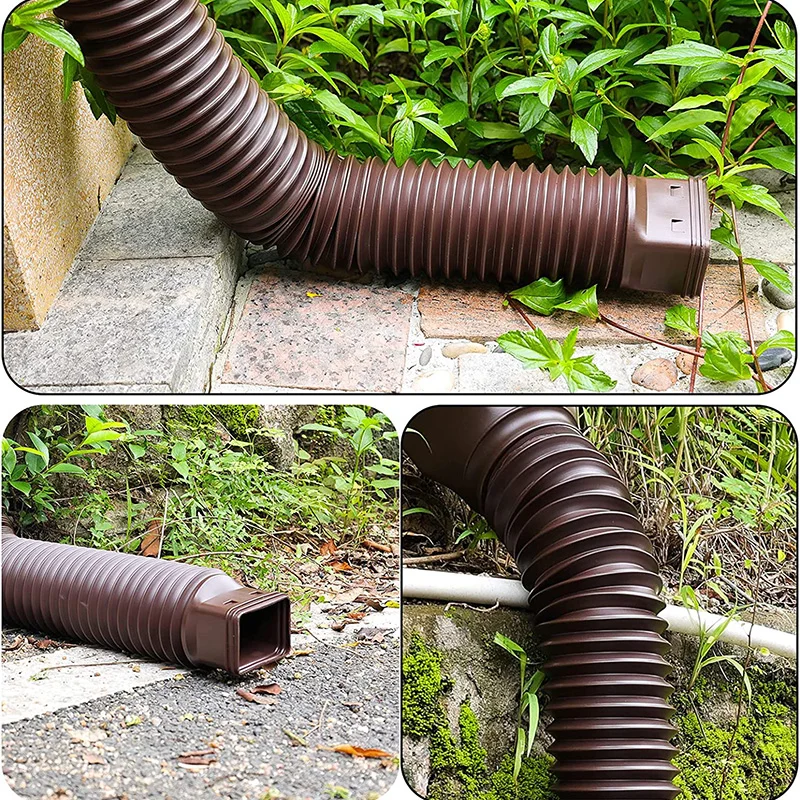 Rain Gutter Downspout Extension Flexible Telescopic Extension Pipe Downspout Drain Extender Connector Rainwater Drain