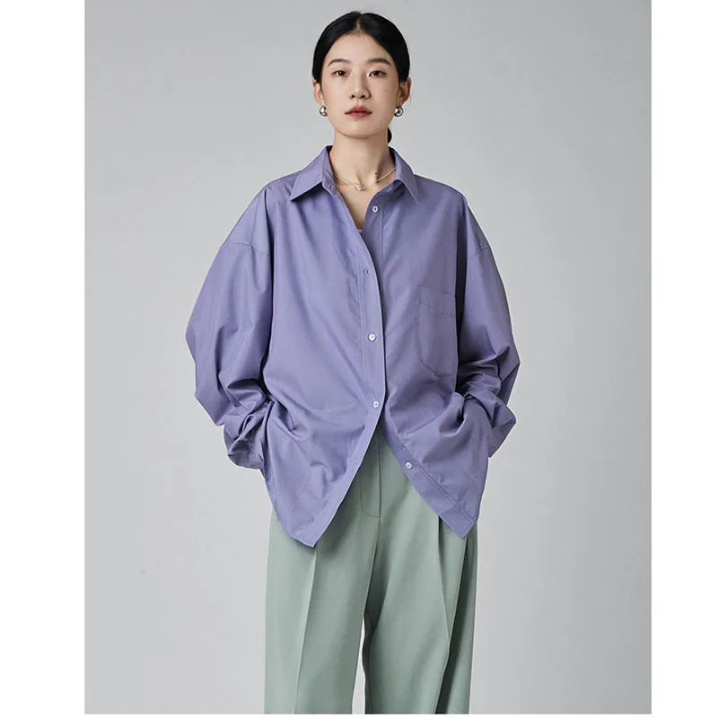 Spring Blouses Sunscreen Shirt Women Modal Jacket Autumn Commuting Button-down Lapel Non-iron Anti-wrinkle Pocket Urban Style