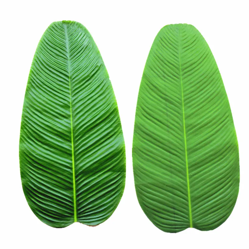 Large 12PCS Party PVC Real Touch Artificial Plant Banana Leaf Fake Foliage Wedding Christmas Home Decoration