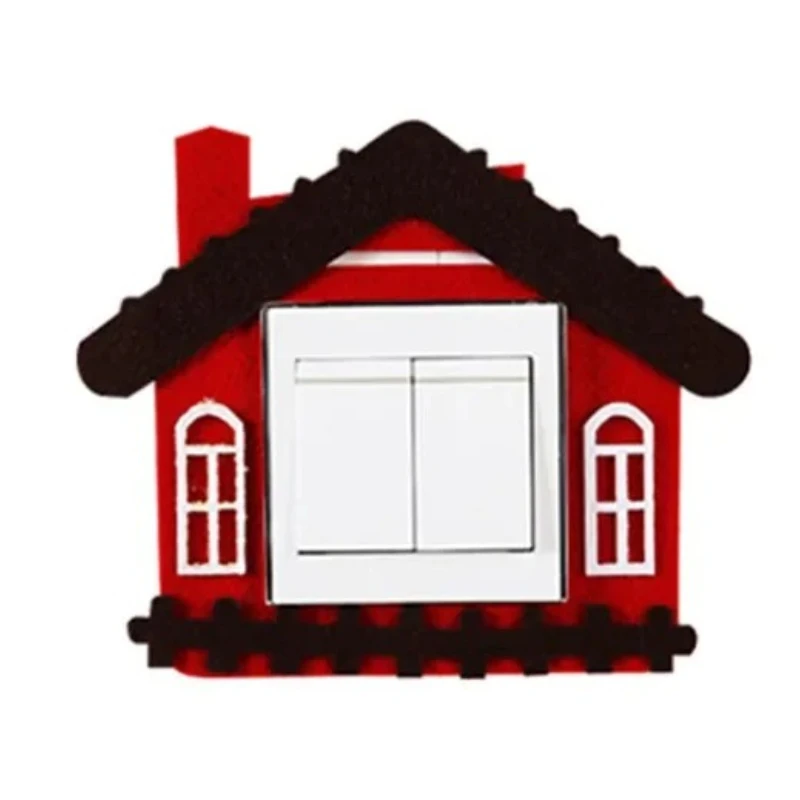 Cute Cartoon Felt Hollow-out Switching Sticker Creative Home Decoration Wall Decals Affixed Hollow Switch Socket Dustproof Decor