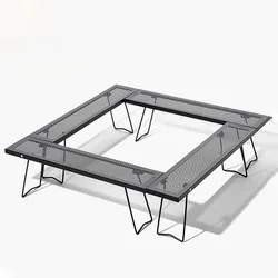 Garden Camping Outdoor Folding Table Portable Multifunctional Lightweight Luxury Picnic Beach BBQ Stitching Iron Foldable Table