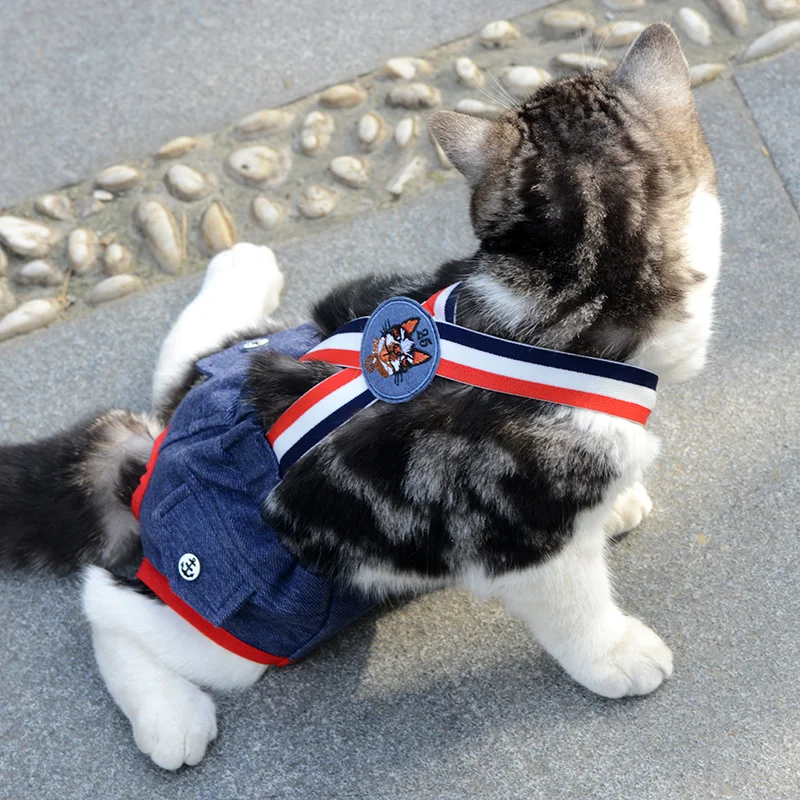 Cat Dog Female Panties Denim Strap Pet Shorts Small Dogs Cats Kitten Puppy Underclothe Anti-harassment Safety Panties dog shorts