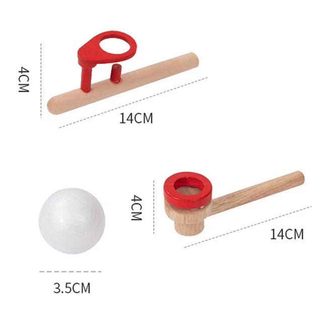 Eco-friendly Wooden Floating Blowing Toy with Balls Blow Pipe Durable Educational Toys Board Game Balance Training Toys 6