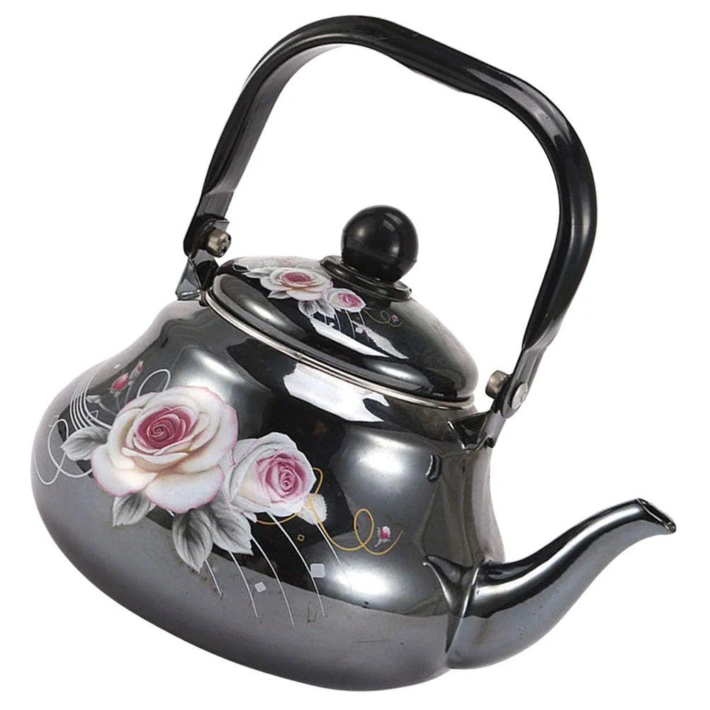 

Small Ceramic Enamel Kettle Portable Camping Stove Vintage Teakettle Household Serving Pot