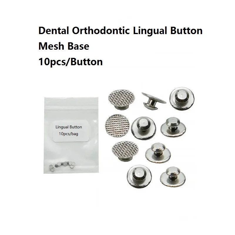 100PCS MIM Dental Lingual Buttons Round Mesh Base Orthodontic Lingual