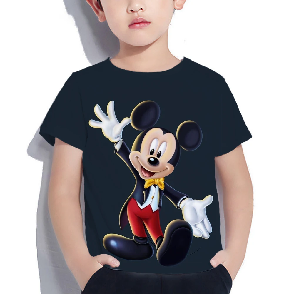 

Children Short Sleeve Streetwear 3 to 12 Years Harajuku Boy Girl T Shirts Disney Kids Boys T-shirts Baby Cute Mickey Mouse Tops