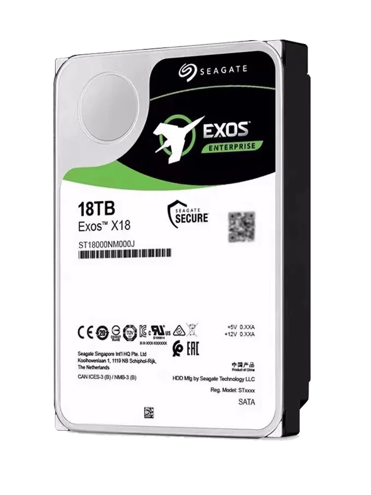 Sea-gate 18TB HDD Exos X18 ST18000NM000J 7200 RPM SATA 6Gb/s 256MB Cache 3.5-Inch 18T Enterprise Server PC Hard Disk Drive