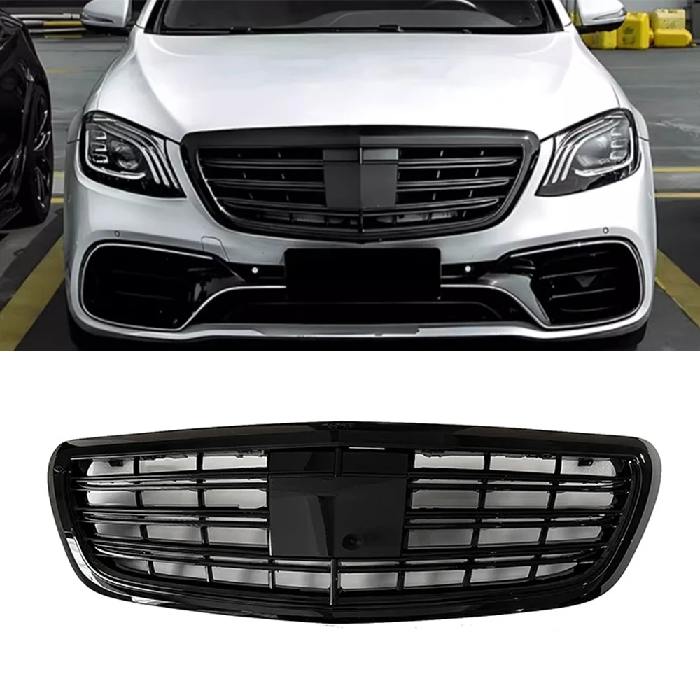 메르세데스-벤츠 W222 S클래스 S320 S400 S350 S500 S450 S600 2014-2020 AMG 스타일 후드 튜닝 바디 키트용 자동차 프론트 그릴