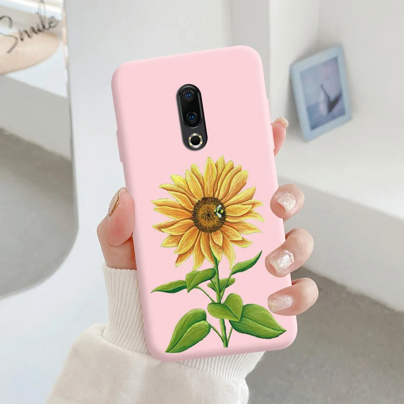 For Meizu 16 Protective Shell Silicone Soft Shell Phone Case Candy Color Case Fashion Silicone Color Chrysanthemum meizu phone case with stones Cases For Meizu