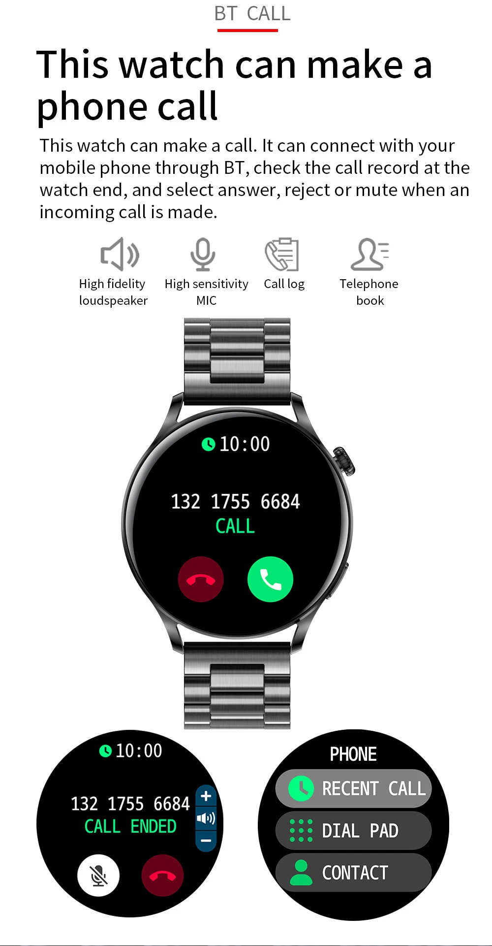 2022 New Smart watch Men Full touch Screen Sports fitness watch Bluetooth is Suitable For Android ios Bluetooth Call Smart watch