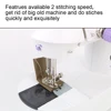 Household Night Light Electric Foot Pedal Straight Line Mini Hand Table Portable Sewing Machine 220V Two Thread Kit 4