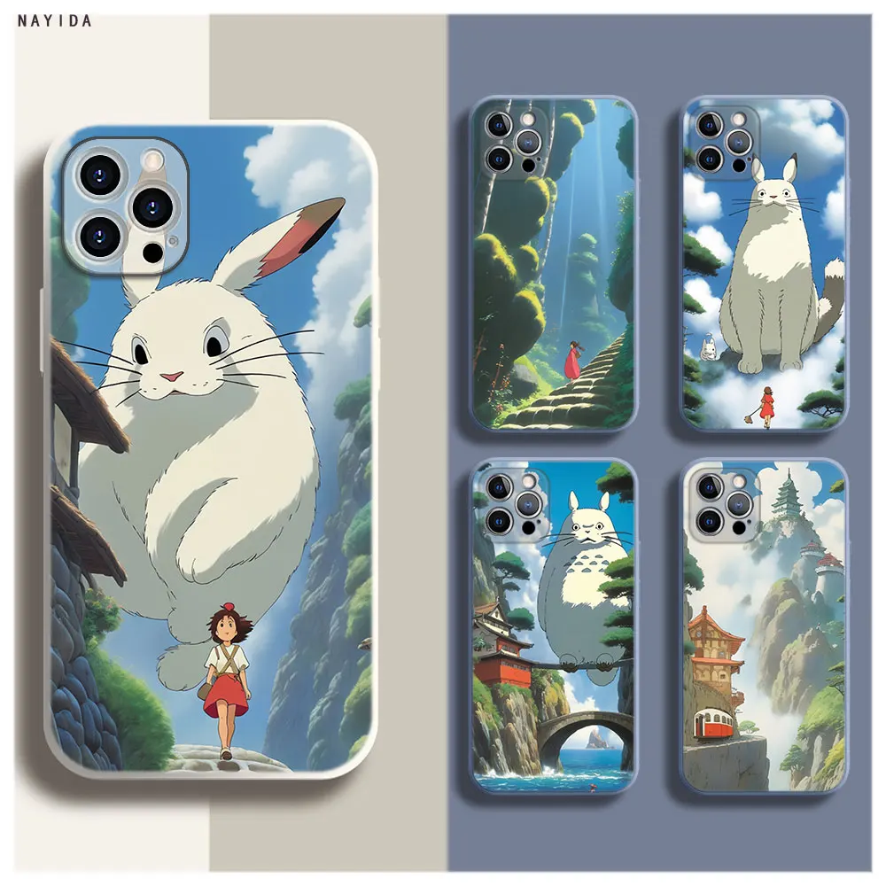 

Phone Case For Iphone 15 14 13 11 12 Mini Pro Max TPU Bag Soft Silicone New Cover ghibli