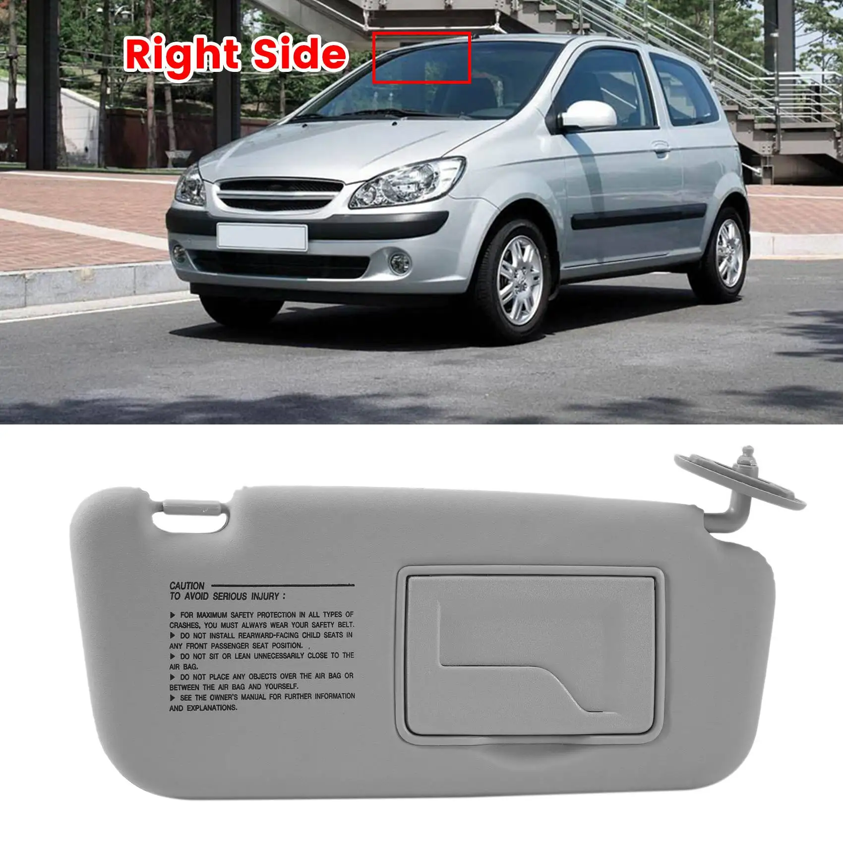 Pare-soleil Gris (2x Gauche-droite) Pour Hyundai Getz Click 2002-2012