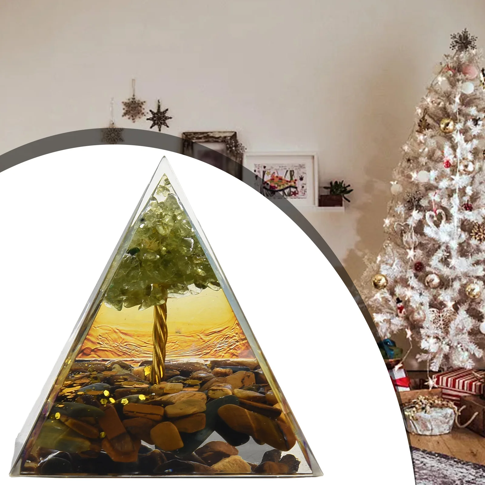

Natural Stone Pyramid Amethyst Crystals Energy Generator Healing Chakra Meditation Desk Home Ornaments Crafts