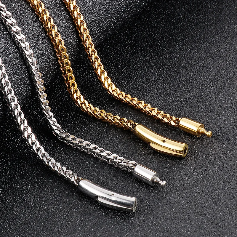 Hip-Hop De Acero Inoxidable Quilla Redonda Serpiente Cadena Oro Moda Hombres Y Mujeres Joyería