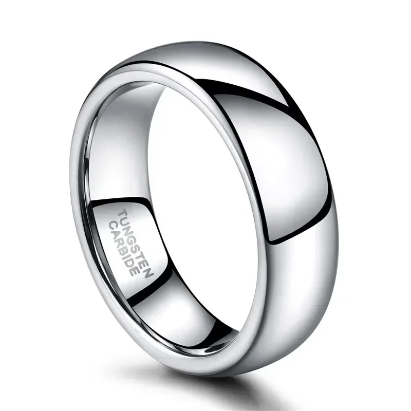 2mm-8mm Ring Pure Silver Color Tungsten Ring Couple Engagement Wedding Band Men Women wedding rings silver ring womens ring couple rings finger rings jewelry rings ring jewelry