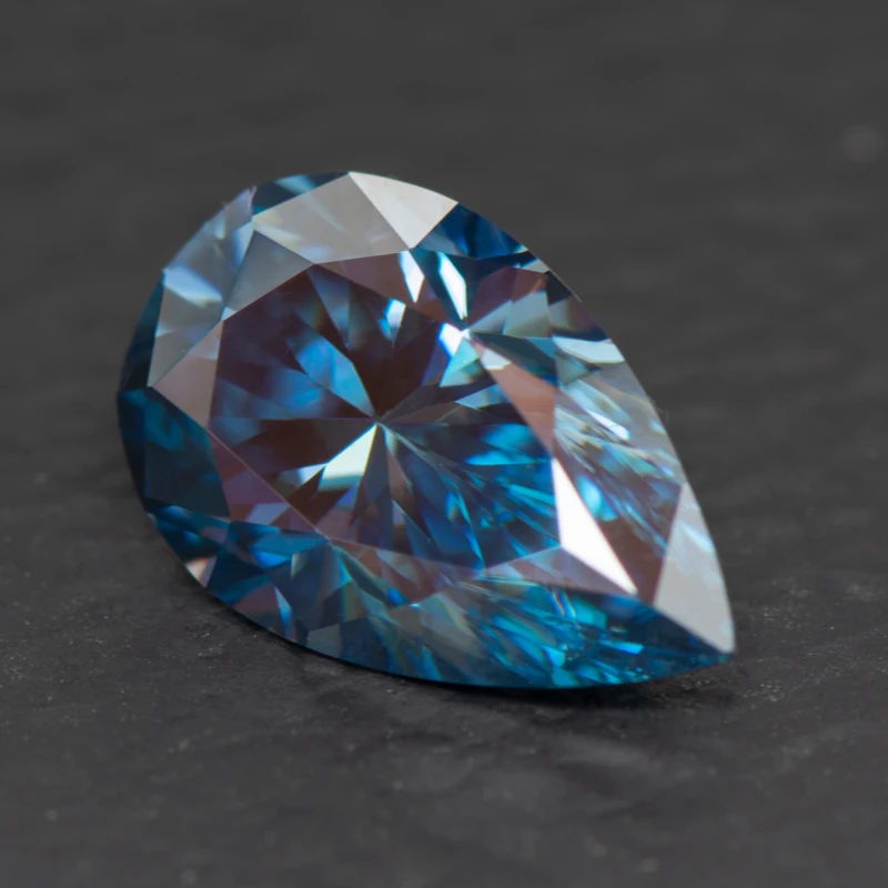 

Moissanite Pear Cut Sapphire Blue Diy Charms Jewelry Making Pass Diamond Tester with GRA Certificate Wholesale Price