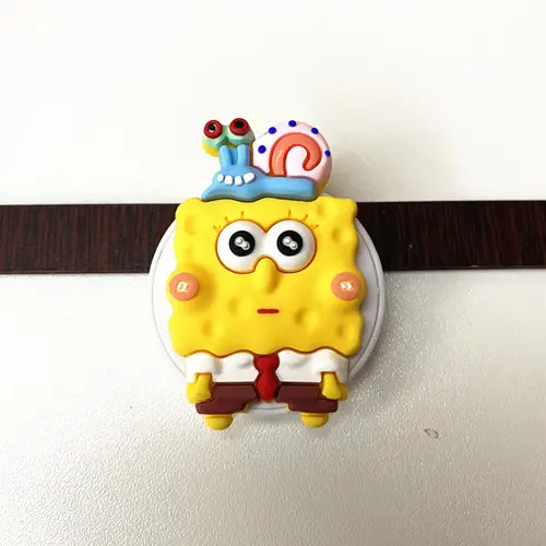 Potdemiel Cartoon SpongeBob Phone Holder Universal 3M Self-adhesive Scalable Folding Bracket Stretch Grip Phone Finger Stand - Image 9