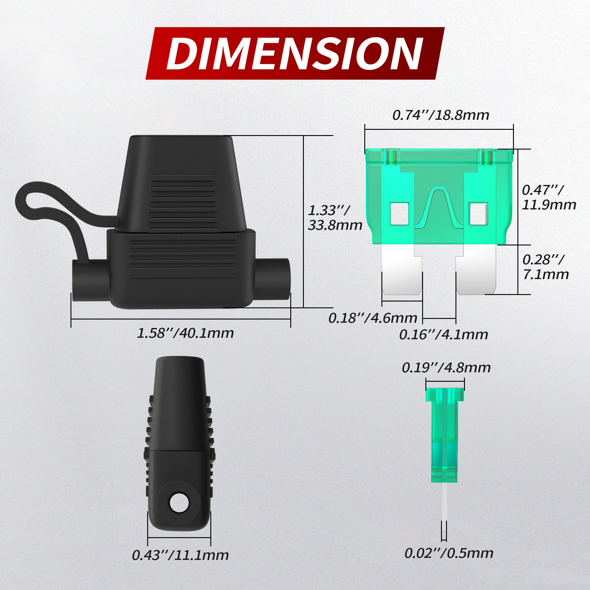 Fuse Holder 5PCS 18 Gauge Inline 12V ATO/ATC Waterproof With 30 Amp 40 Amp For Marine Car